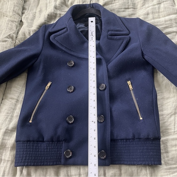 J. Crew Navy Pea Coat with Gold Accents - Picture 3 of 5
